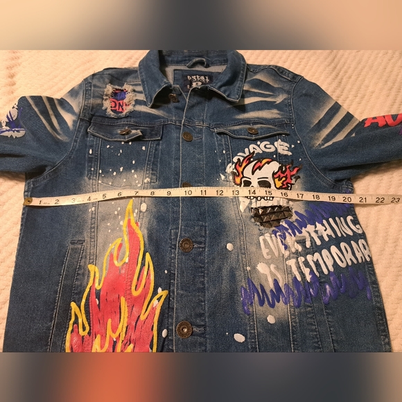 Mens Rebel (R3bel) Jean Jacket Size M - Picture 11 of 12